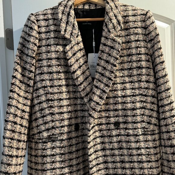 Anine Bing Diana Blazer Apricot Tweet NWT Size Large - Picture 6 of 8